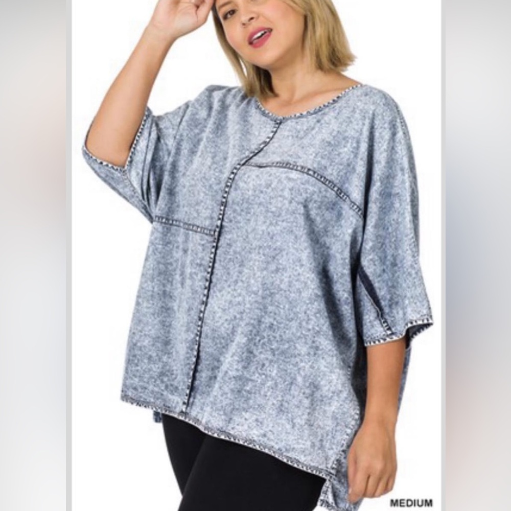Oversized Denim Top